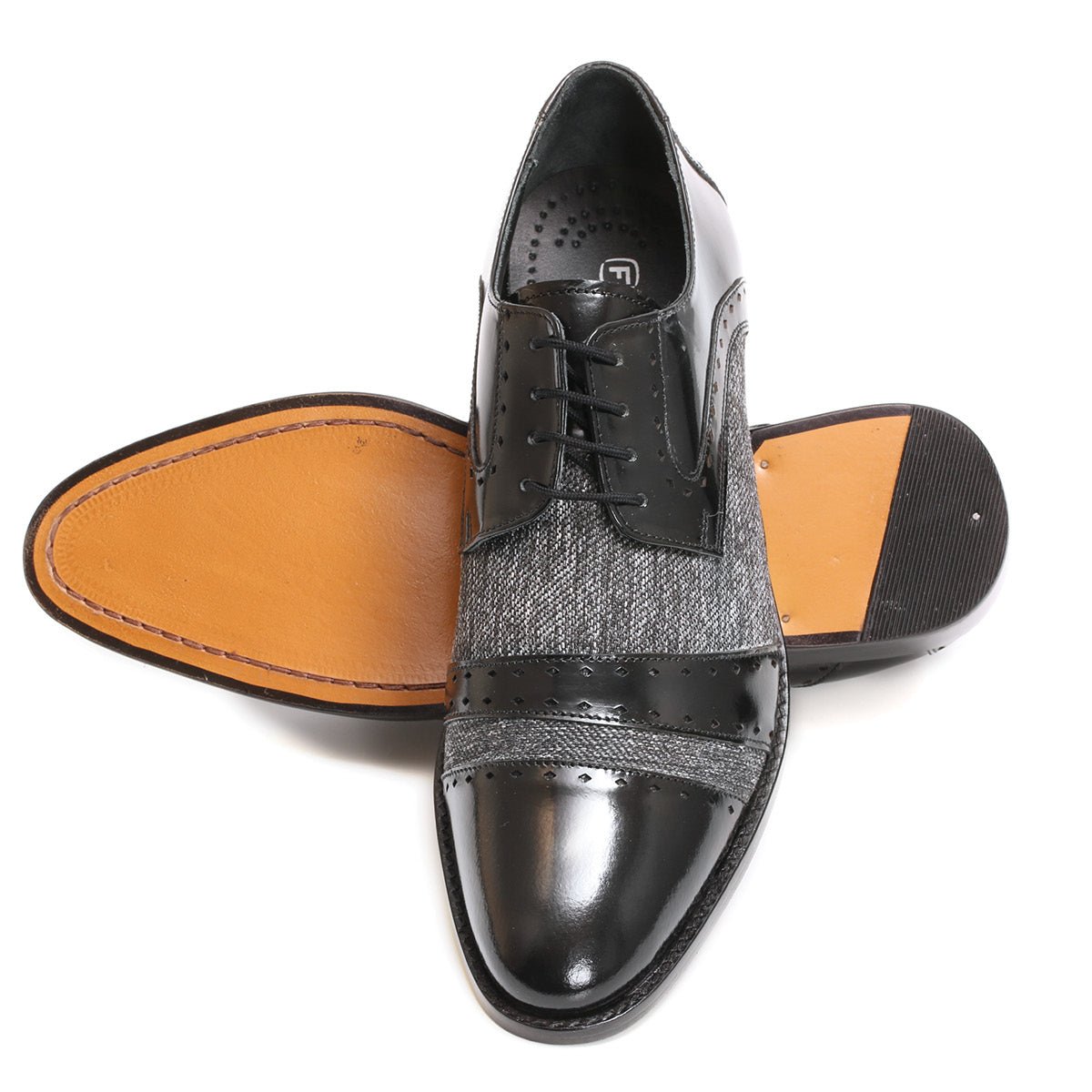 Yuma Leather Textile Derby Style Dress Shoes