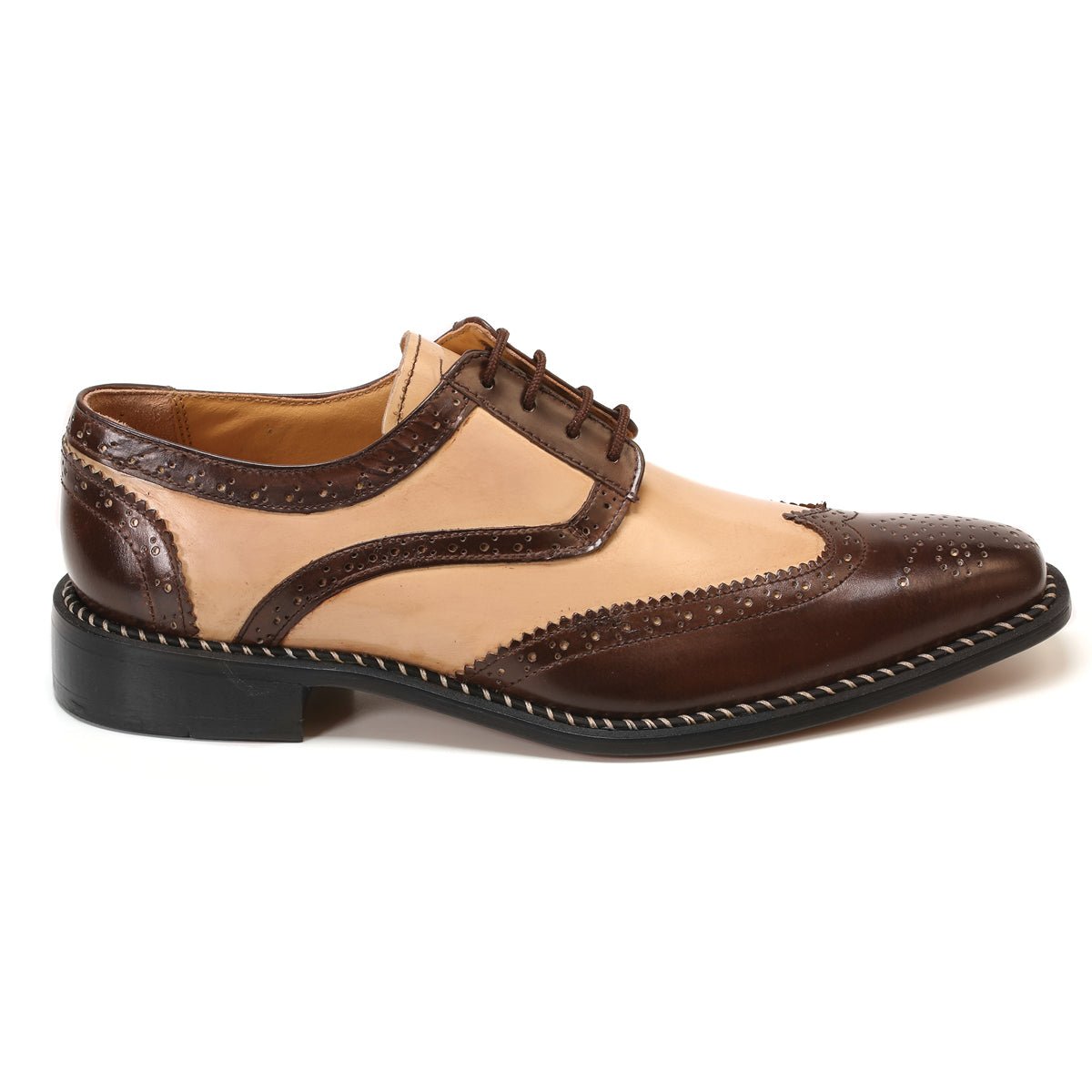 Hope Leather Two Toned Oxford Style Dress Shoes with Unique Brogue ...