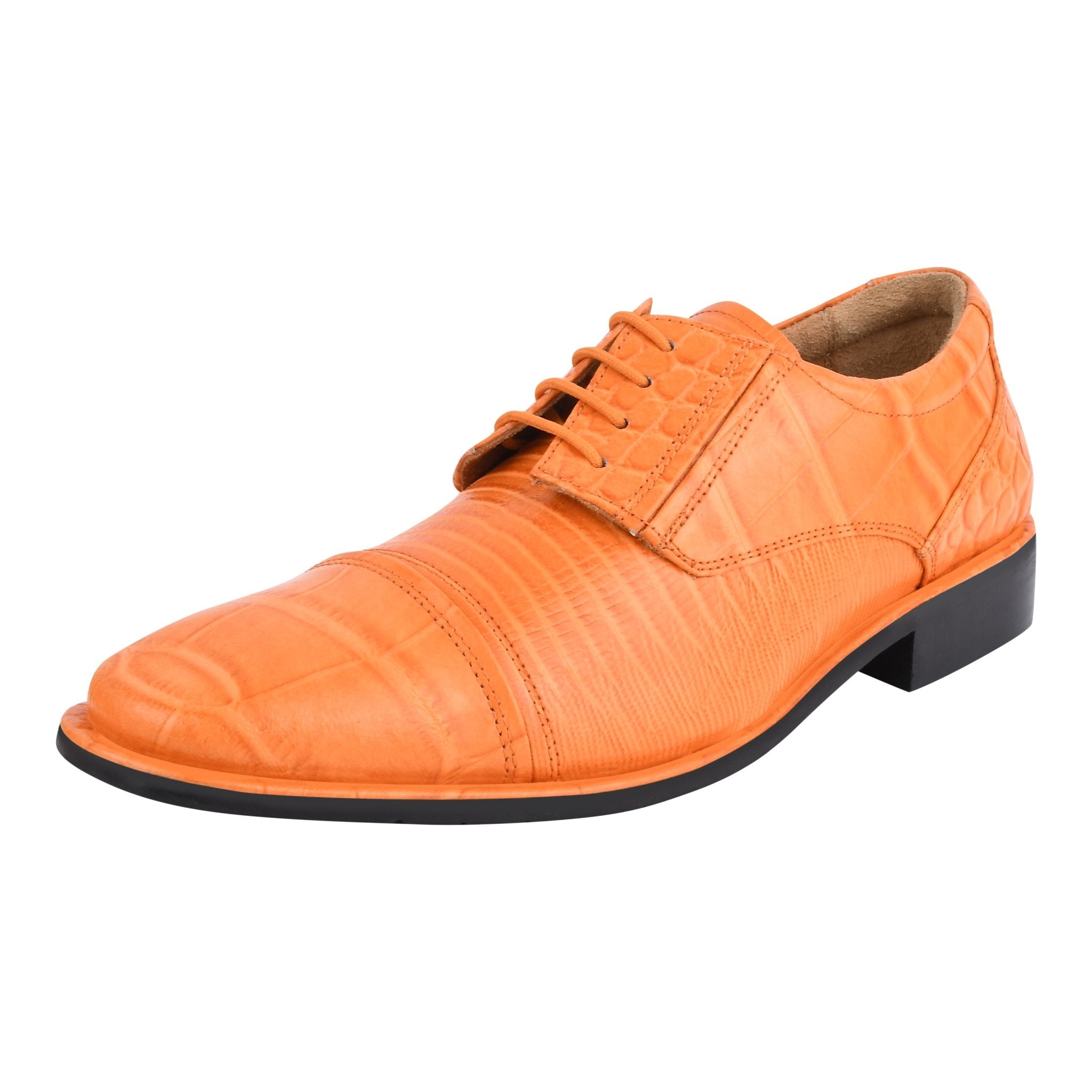 Owen Leather Oxford Style Dress Shoes for Men Orange and Coral Color LIBERTYZENO